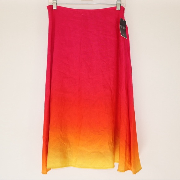 NWT LAUREN Ralph Lauren Pink and Orange Maxi Skirt - Picture 1 of 6